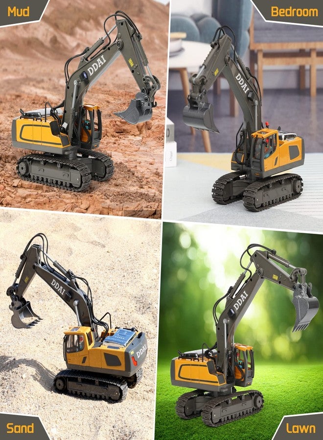 DDAI Remote Control Excavator Toys for Boys 8-12 Kids Best Gift Ideas for Age 3 4 5 6 7 8 9 10+ Year Old Boy Rechargeable RC Construction Excavators Digger Vehicles Engineering Toys with Metal Shovel - Image 5